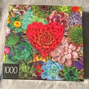 Succulent Love 1000 Piece Jigsaw Puzzle by Cardinal Flowers & Plants Colorful